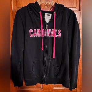 Black Cardinals Hoodie with Pink Accents